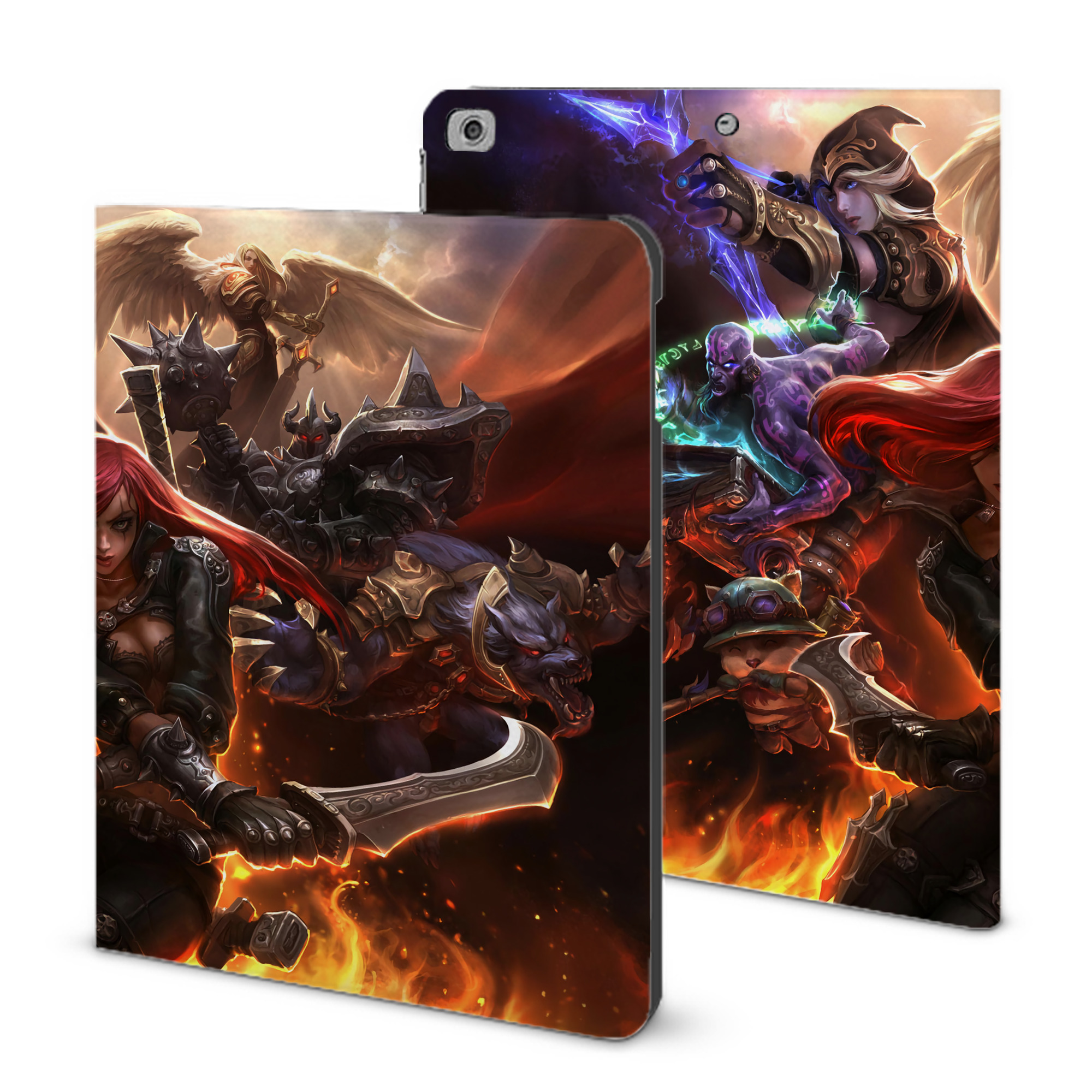 （画像用） リーグ・オブ・レジェンド League of Legends LOL IPad ケース ブック型 PUレザー TPU 耐衝撃 軽量 薄型 ペン収納なし 全面保護 IPad 各モデル対応